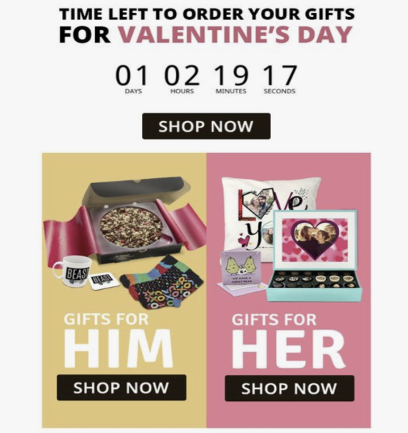 Example of a countdown timer to create urgency to purchase.