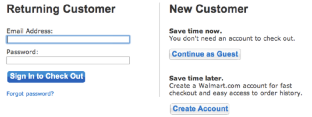 Guest checkout example