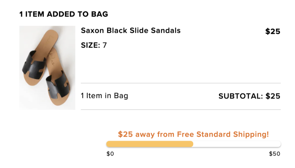 Example of free shipping threshold