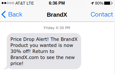 Price Drop Alert Example Text