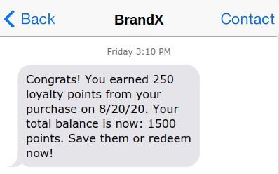 Loyalty program example text